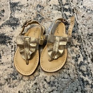 Cat & Jack Gold Glitter Ruffle Sandals Size 6